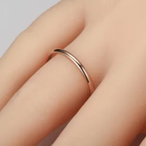 1mm Wedding Band Stainless Steel Plain Rings for Women Simple Thin Stacking Thumb Rings Fashion Midi Finger Ring