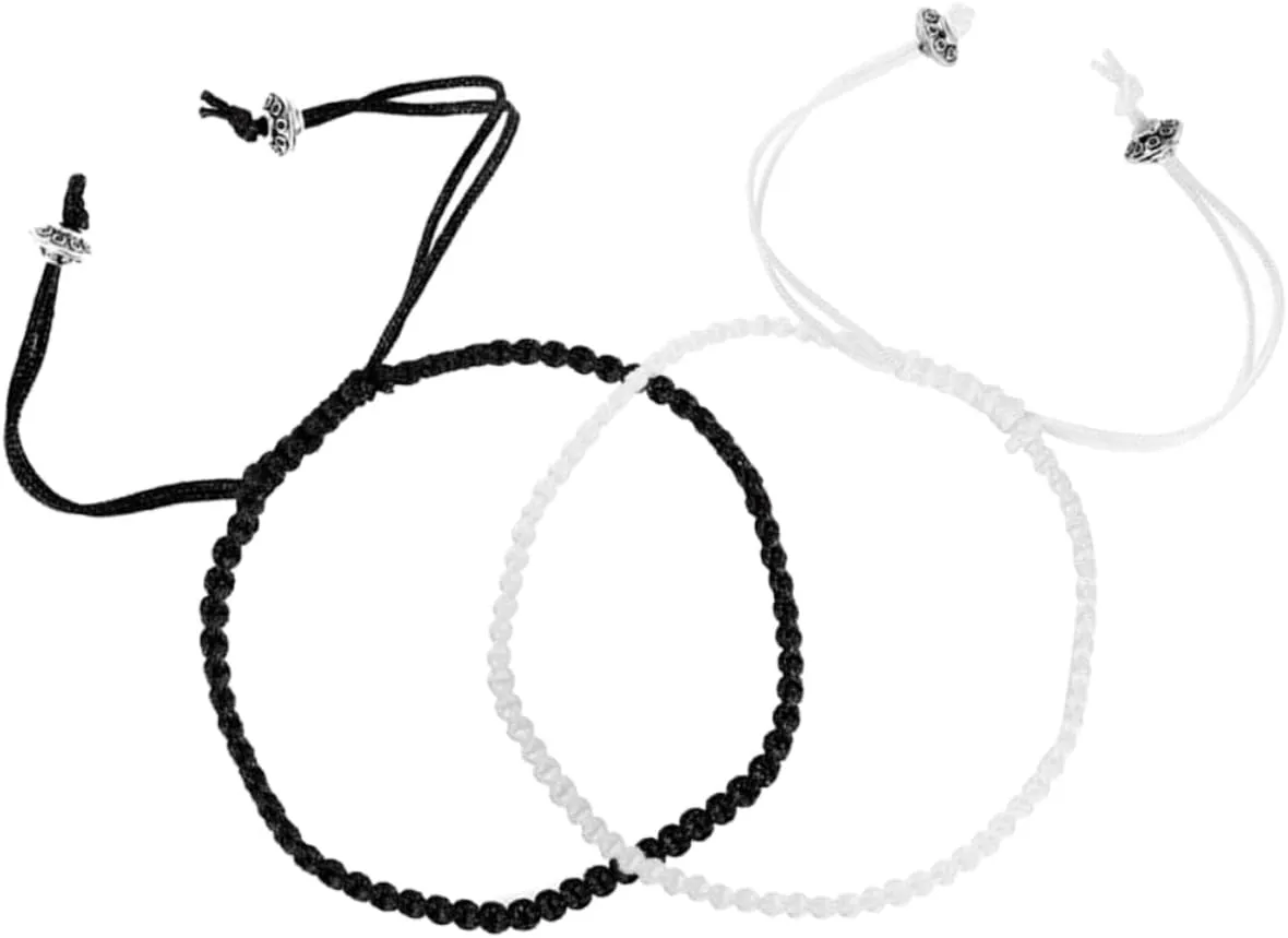 2 Pack Matching Rope Bracelets Couples Bracelets Set Boho Style for Boyfriend Girlfriend