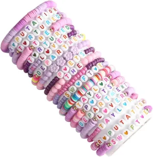 20pcs bracelets and 10pcs Tattoo stickers Talo. Friendship Bracelets for Women Bracelets Set Clay Bead Bracelets The Best Exchange of Friendship Gifts for Concerts and Celebr Fans Gatherings