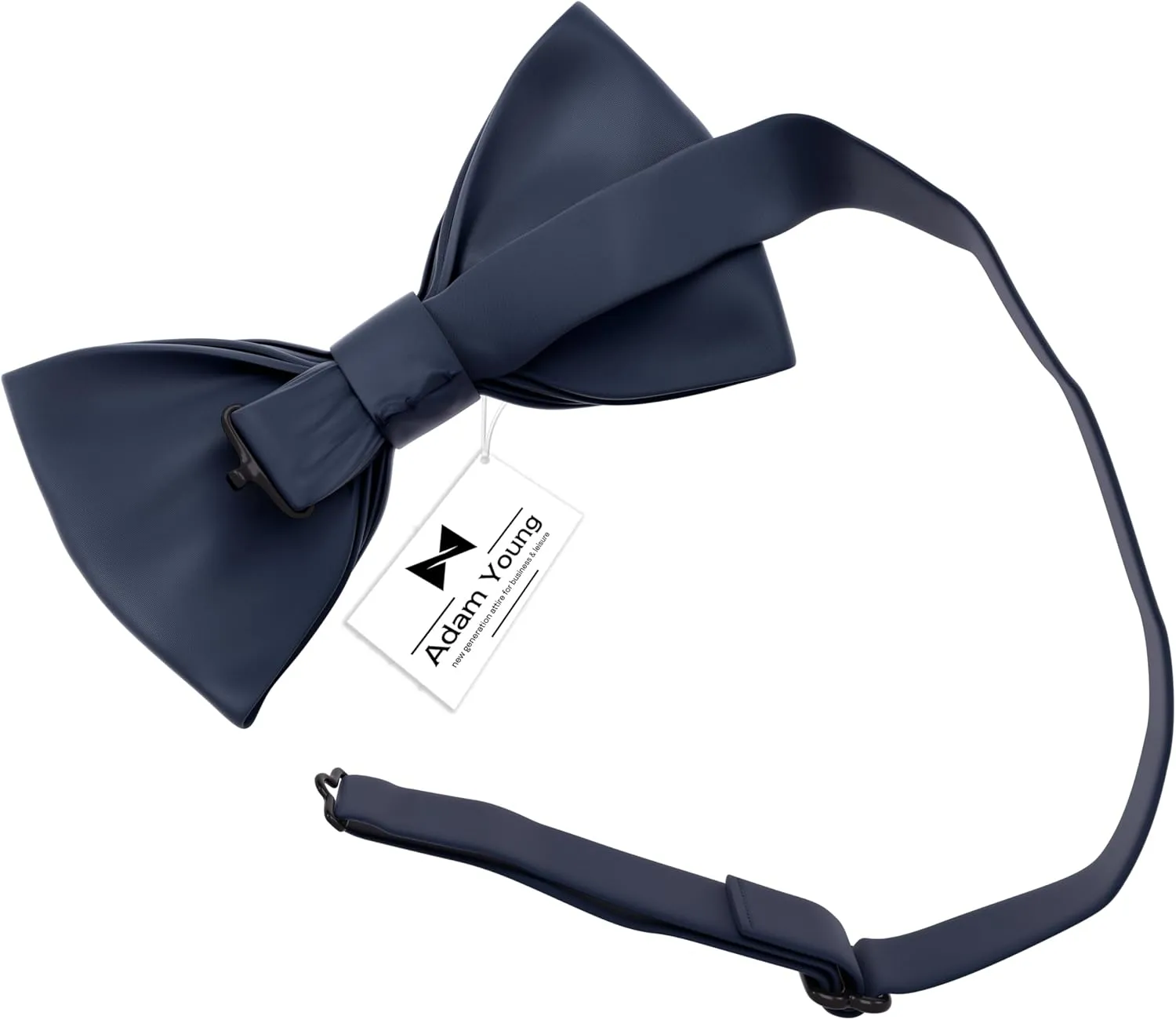 Adam Young Men's Bow Ties with Handkerchief & Cufflinks Pre-Tied Style Formal Satin Classic Bowtie for Tuxedo Faux Silk