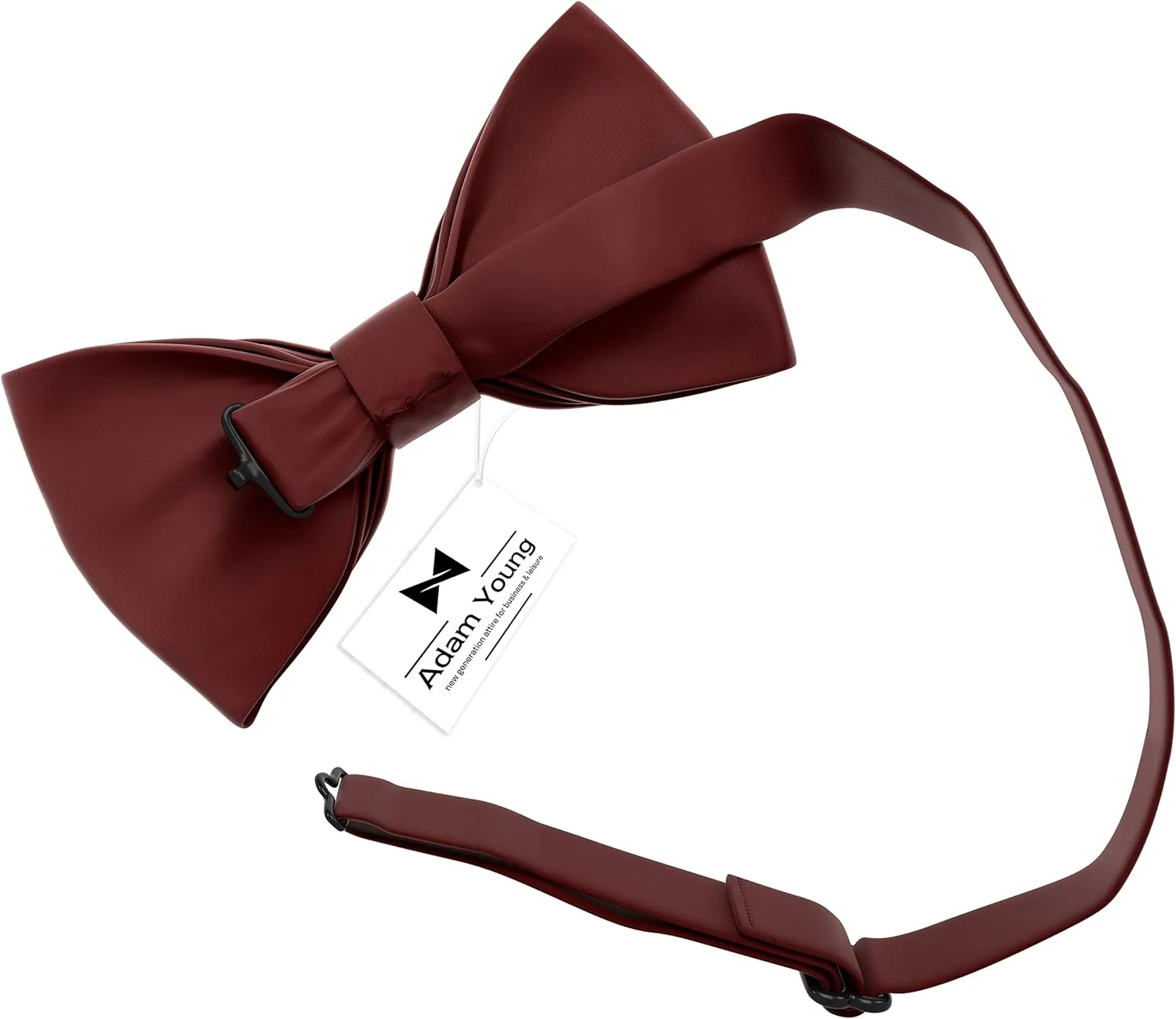 Adam Young Men's Bow Ties with Handkerchief & Cufflinks Pre-Tied Style Formal Satin Classic Bowtie for Tuxedo Faux Silk