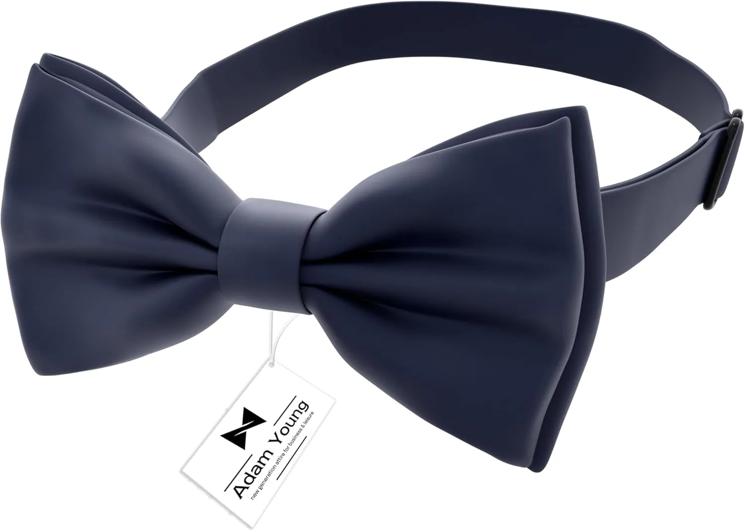 Adam Young Men's Bow Ties with Handkerchief & Cufflinks Pre-Tied Style Formal Satin Classic Bowtie for Tuxedo Faux Silk