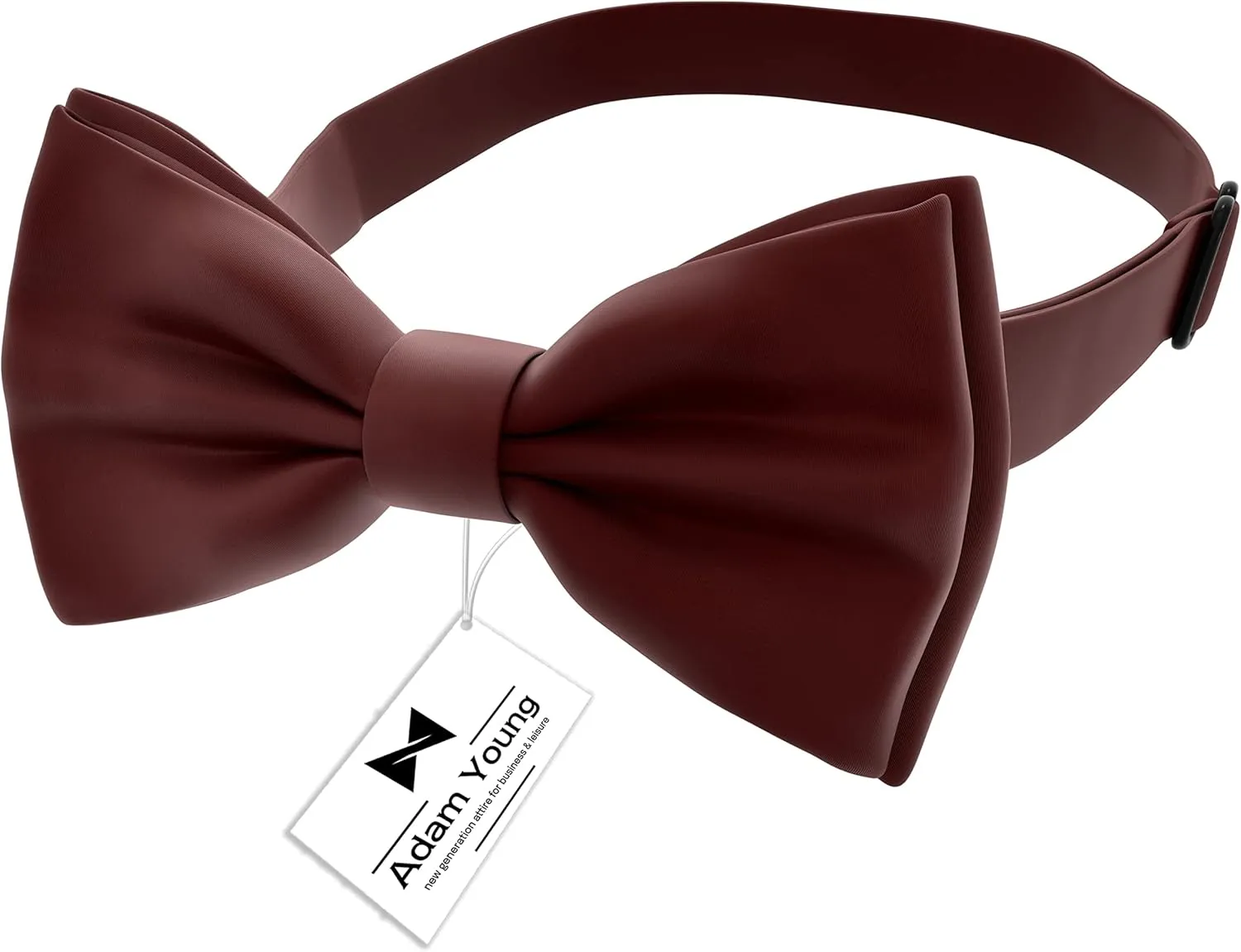 Adam Young Men's Bow Ties with Handkerchief & Cufflinks Pre-Tied Style Formal Satin Classic Bowtie for Tuxedo Faux Silk