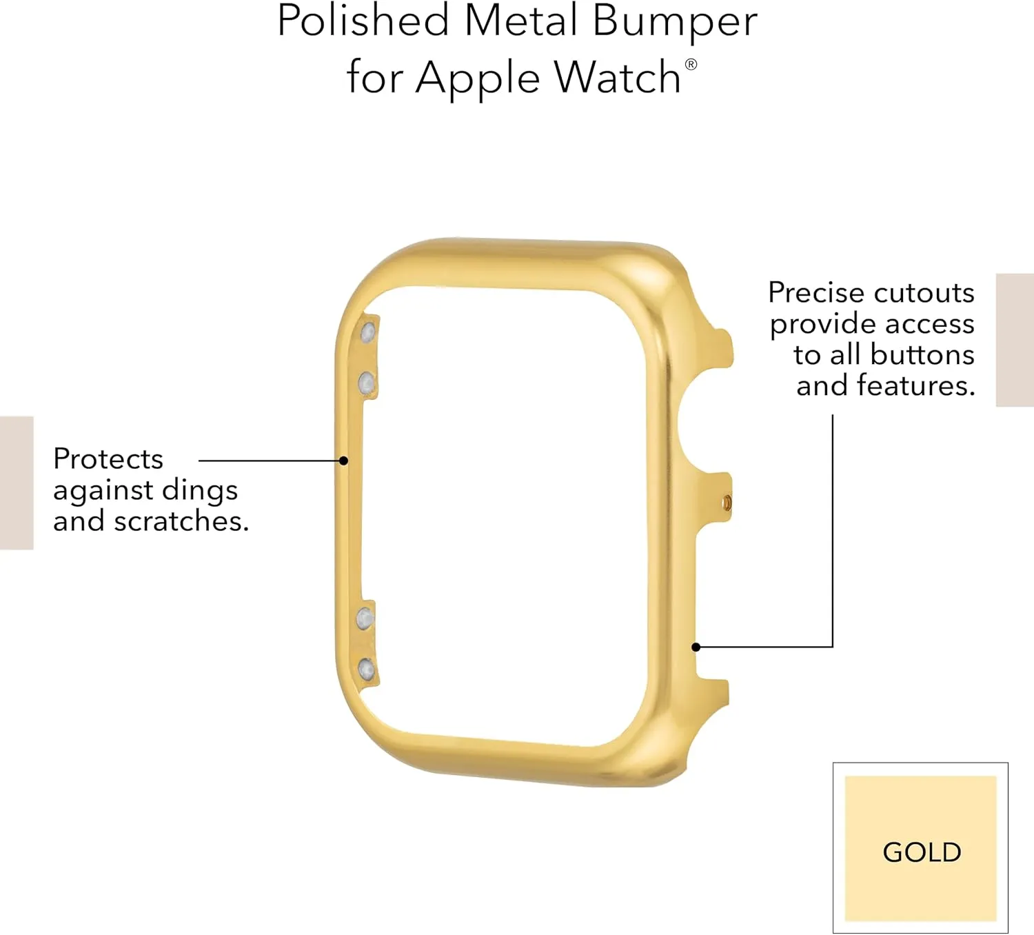 Anne Klein Premium Crystal Bumper, Compatible with Apple Watch, Seamless Fit, Easy Installation, Bumper for Apple Watch