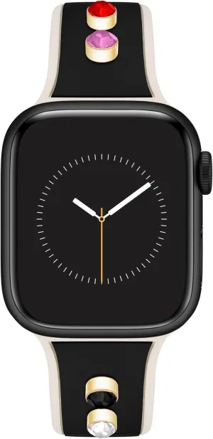 Anne Klein Silicone Fashion Band for Apple Watch, Secure, Adjustable, Apple Watch Band, Fits Most Wrists