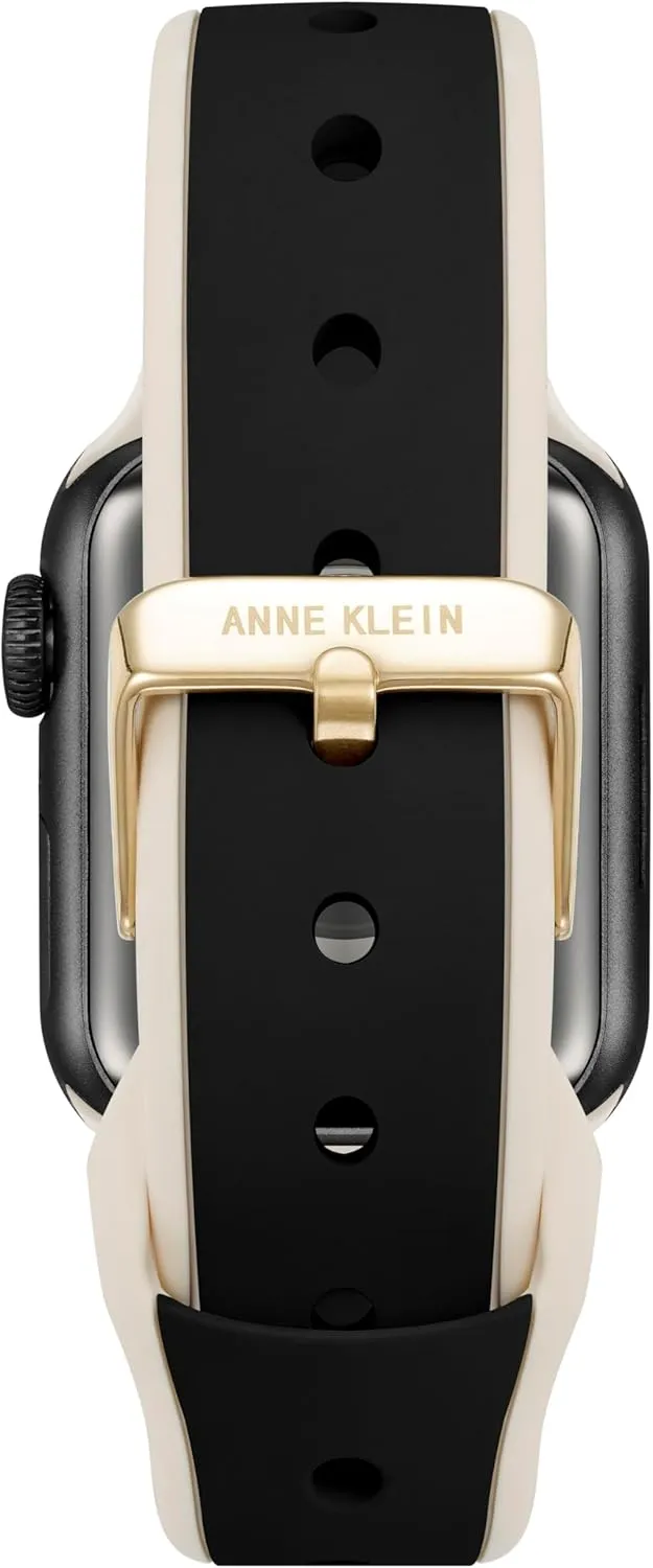Anne Klein Silicone Fashion Band for Apple Watch, Secure, Adjustable, Apple Watch Band, Fits Most Wrists