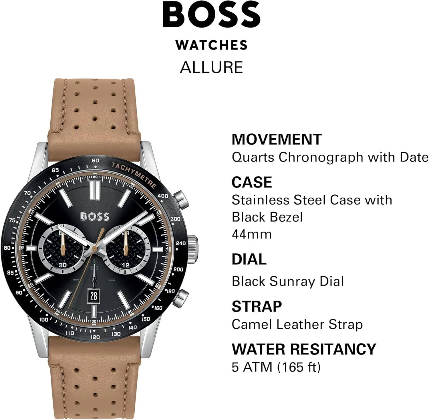 BOSS Allure Men's Quartz Chronograph Stainless Steel Watch - Water Resistant