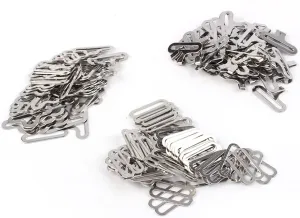 Bow Tie Clips Sewing Clips 50sets Metal Adjustable Bow Tie Hardware Tie Clip Hook Clasp Tie Strap, #107, Metal, No
