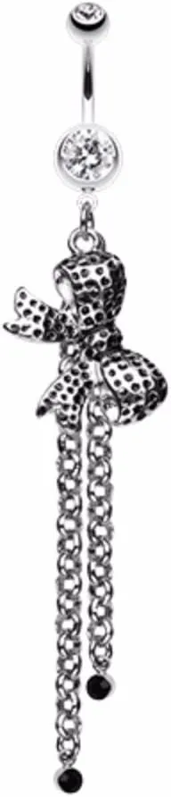 Bow-Tie Gem Drop WildKlass Belly Button Ring