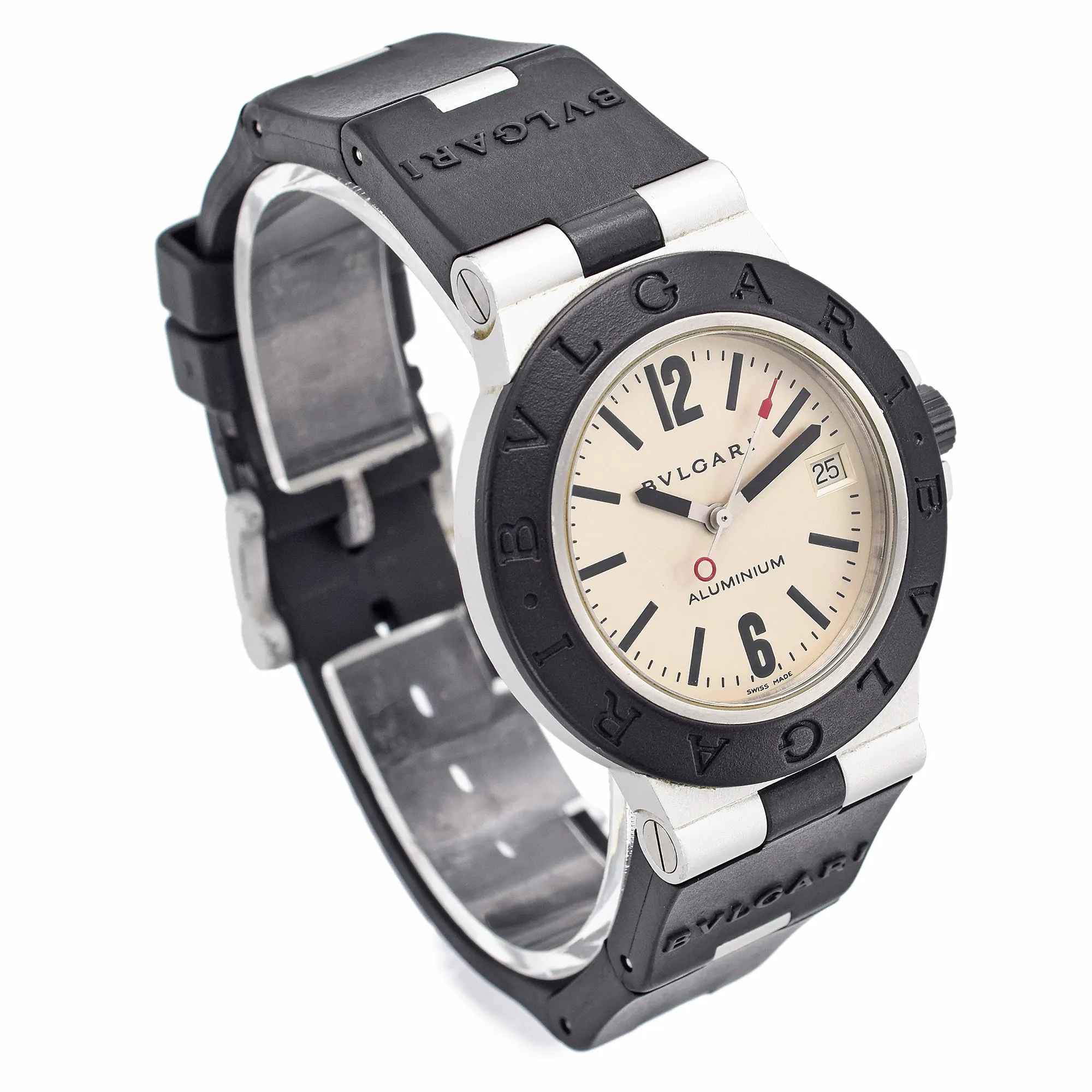 Bvlgari Mens 38mm AL38A Aluminum Automatic Date Watch – Sleek & Modern Design
