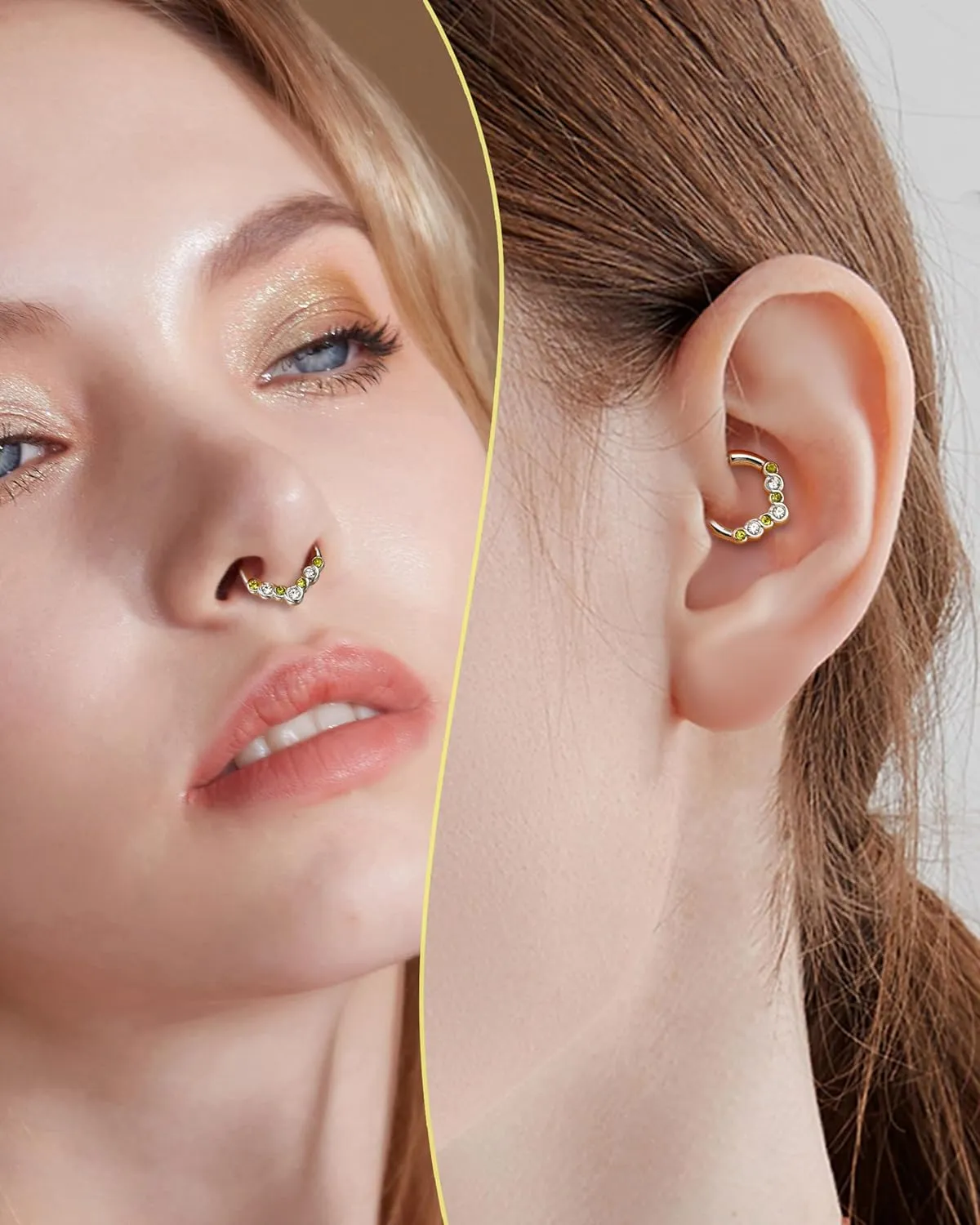 Cocharm Multicolor Septum Rings 16g V-Shape Hoops 8mm Green and Red Septum Jewelry for Women Dainty Stacked Piercing Black and Red Daith Earrings 16g Orange Daith Jewelry