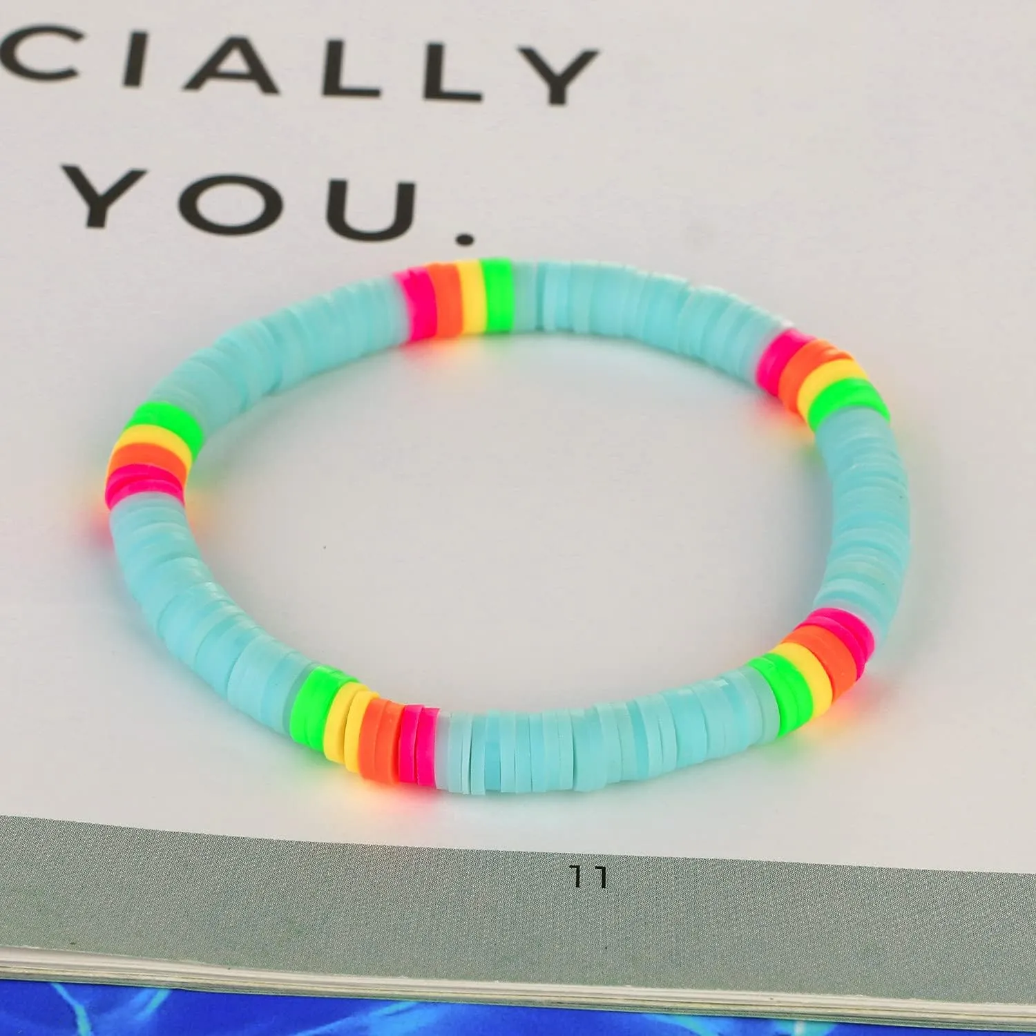 CQUAN CHI Friendship Bracelets Heishi Beaded Stretch Bracelets Vintage Bracelets For Women