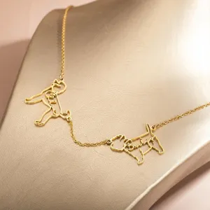 Custom Cat Dog Breed Silhouette Necklace - Personalized Pet Name Necklace Gift for Her - Dog Silhouette Pendant for Pet Lovers