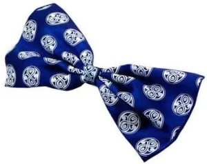 Doctor Who Bow Tie Hair Clip Blue Gallifreyan Seal of Rassilon Symbol Hair Tie