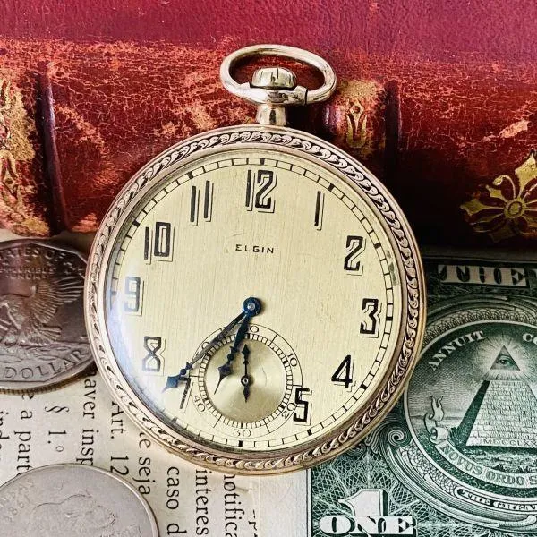 Elgin 1928 12s 7 stone mm men's women's vintage analog manual winding rare