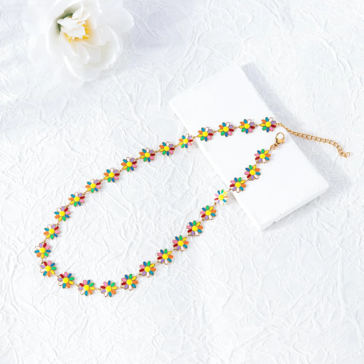 Flower Necklace Sun Choker Necklace for Women MenGold-Plated Birth Necklace Jewelry