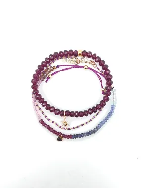Gemstone bracelets - purple & gold Gemstone bracelets - purple & gold