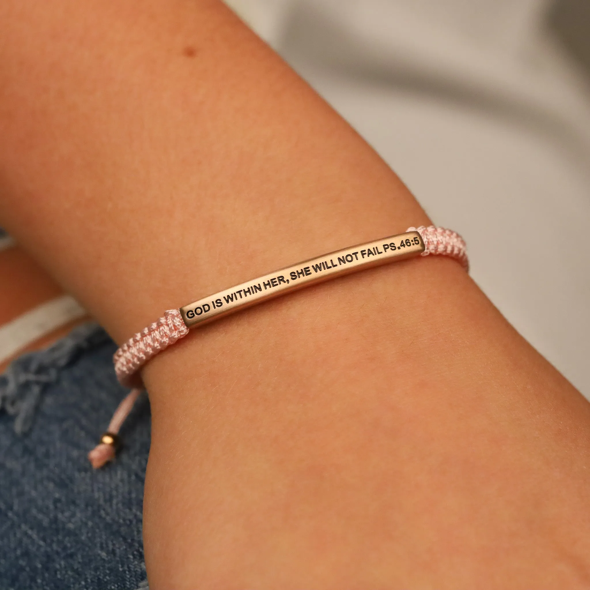 GOD IS WITHIN HER, SHE WILL NOT FAIL ROPE BRACELET
