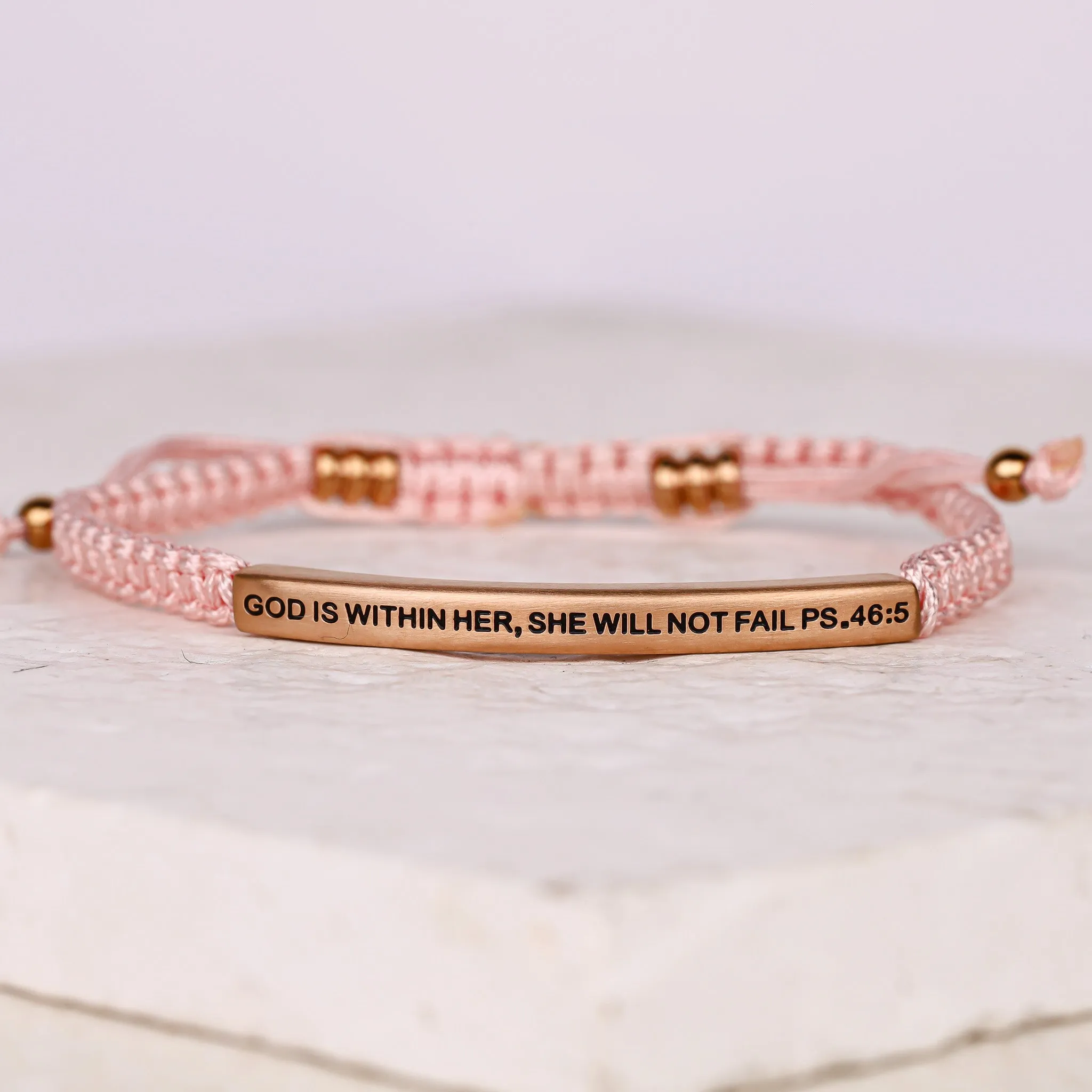 GOD IS WITHIN HER, SHE WILL NOT FAIL ROPE BRACELET
