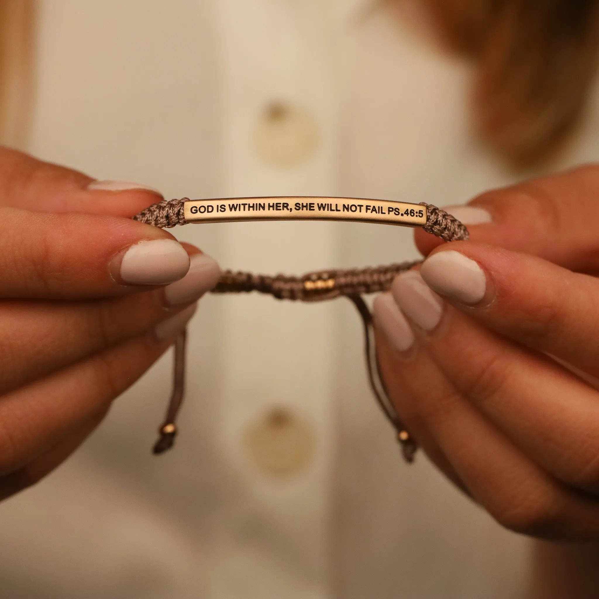 GOD IS WITHIN HER, SHE WILL NOT FAIL ROPE BRACELET