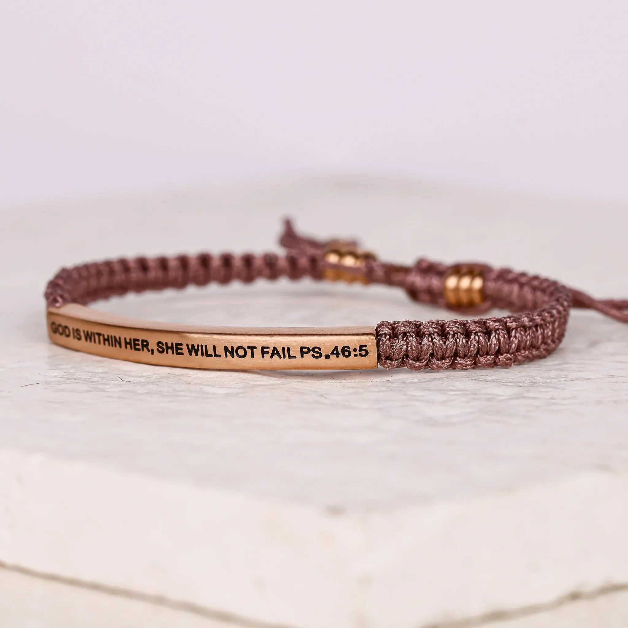 GOD IS WITHIN HER, SHE WILL NOT FAIL ROPE BRACELET
