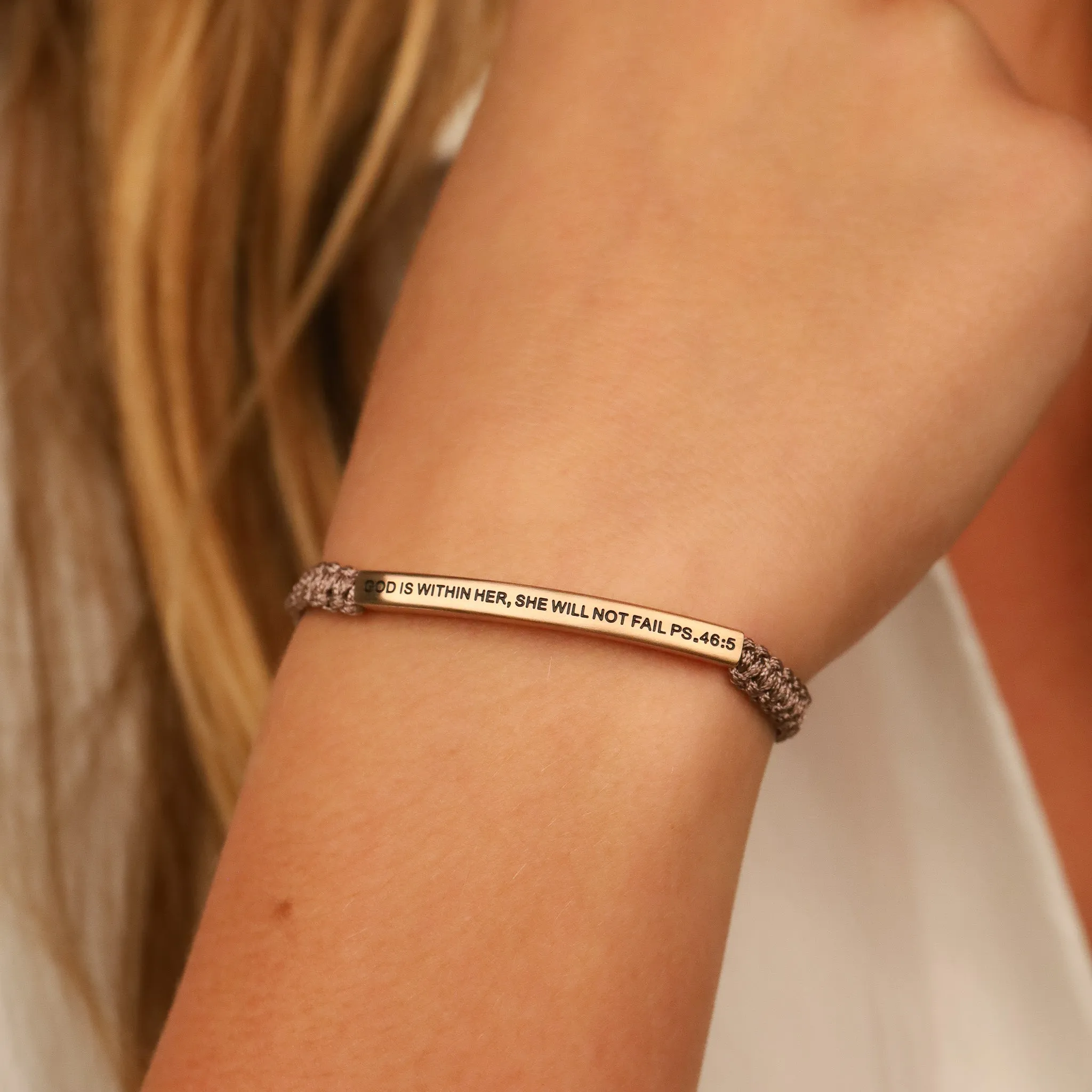 GOD IS WITHIN HER, SHE WILL NOT FAIL ROPE BRACELET
