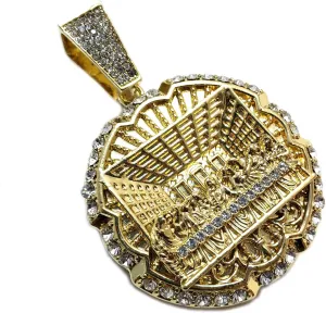GUCABE Hip Hop Iced Lab Diamond Gold plated Large Last Supper Bling Charm Pendant
