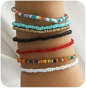 Jumwrit Colorful Beaded Bracelets for Women Bohemian Stackable Stretch Bracelets