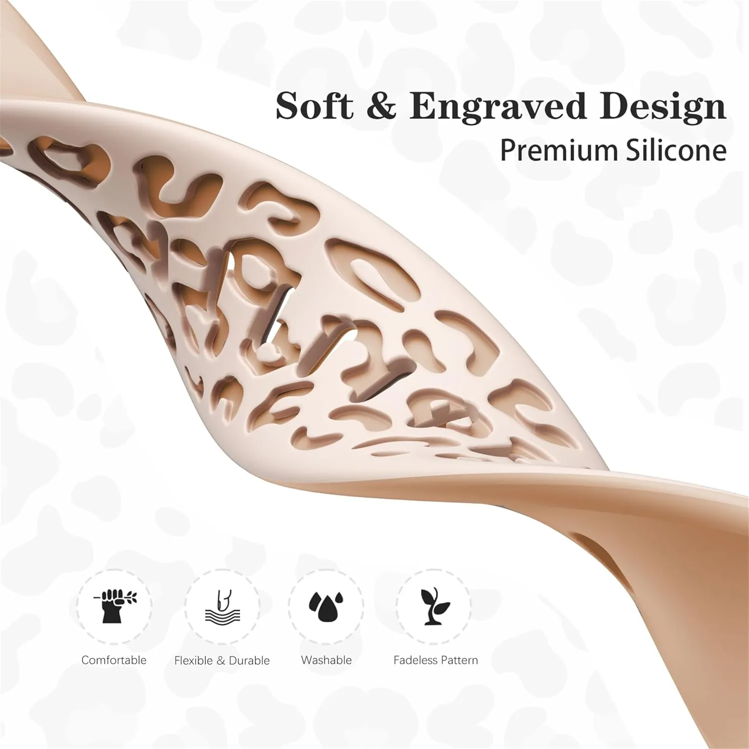 Leopard Engraved Band for IDW13,IDW16,IDW19 Smartwatch Bands,22mm Silicone Replacement Straps for Fitpolo IDW13/Woneligo W13/ENOMIR IDW19/MILOUZ IDW19/Gydom IDW19/Faweio IDW19 Women Men