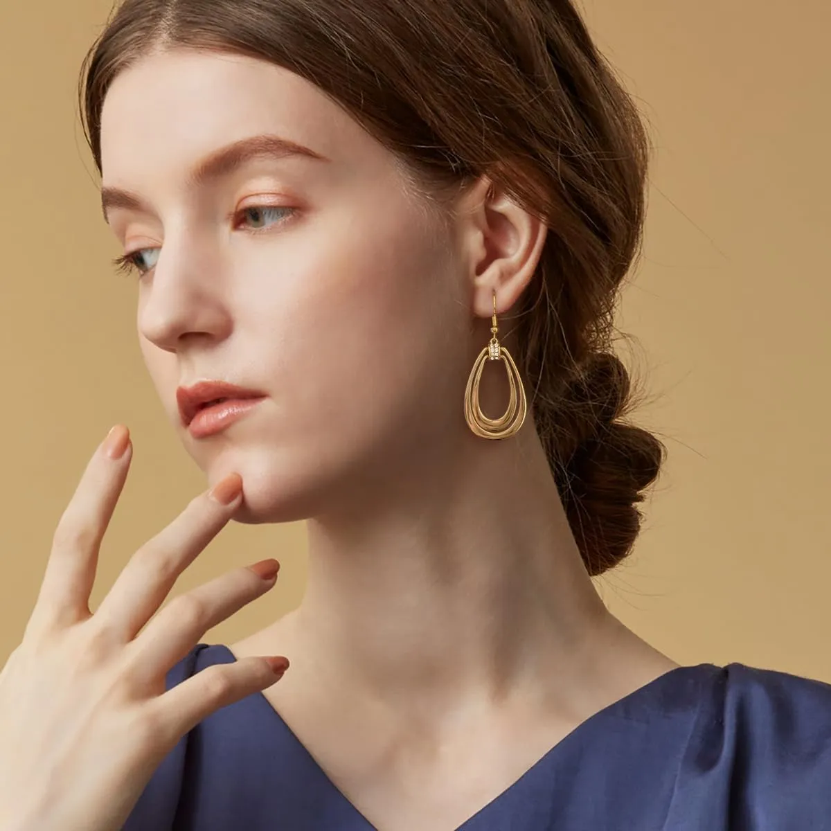 LILIE&WHITE Gold Dangle Earrings For Women With Rhinestone Drop Earrings Hypoallergenic Earrings Fashion Earrings Gift Earrings
