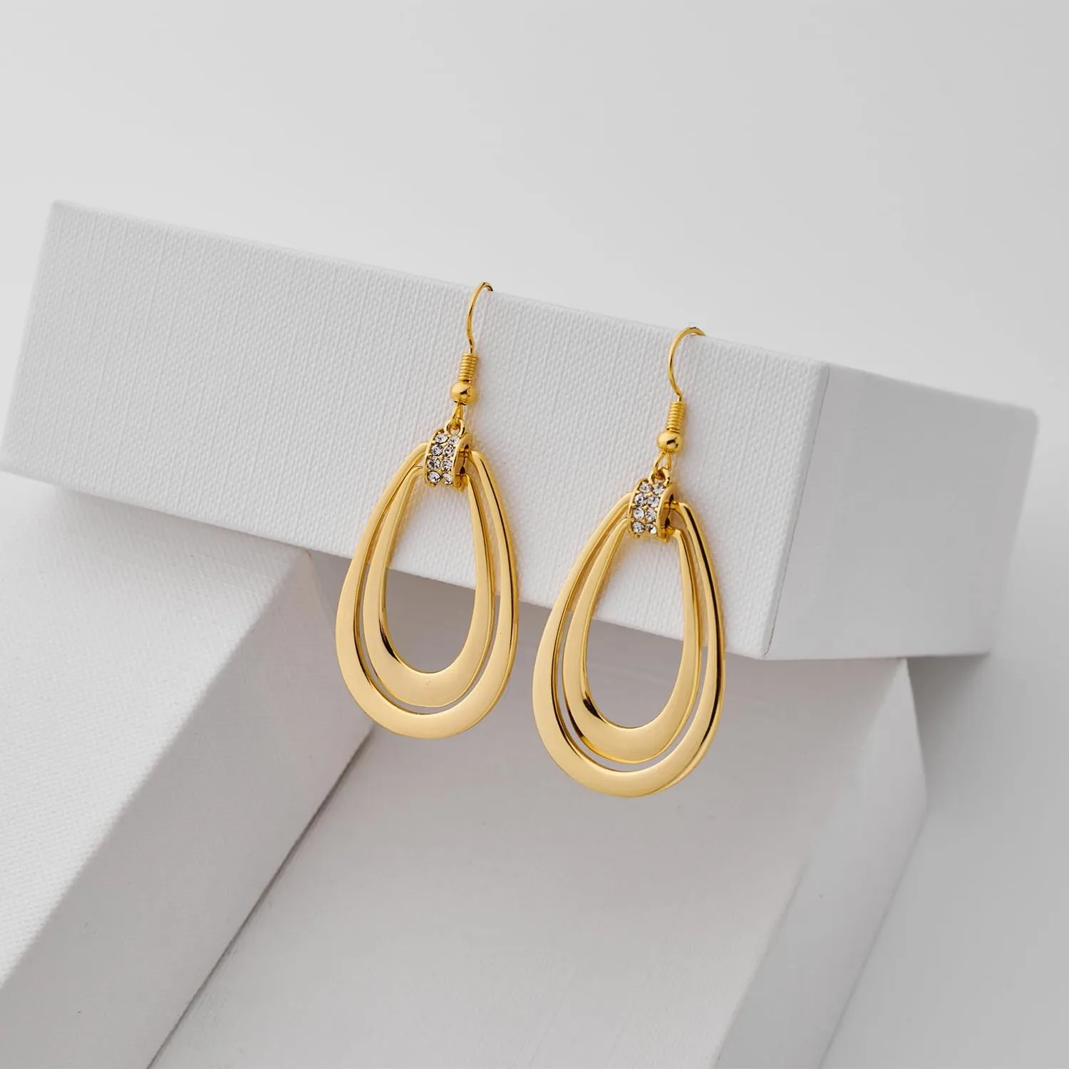 LILIE&WHITE Gold Dangle Earrings For Women With Rhinestone Drop Earrings Hypoallergenic Earrings Fashion Earrings Gift Earrings