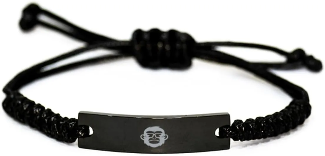 Monkey with sunglasses Rope Bracelet - Boho Chic Handmade Adjustable Woven Bracelet for Men and Women - Perfect Beach Accessory