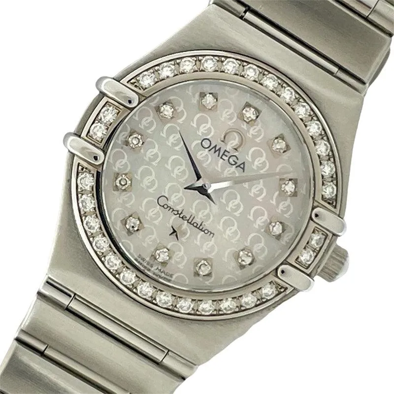 Omega Constellation Mini 50th Anniversary Model 12P Diamond Bezel Quartz 1460.75 Watch Ladies Used