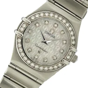 Omega Constellation Mini 50th Anniversary Model 12P Diamond Bezel Quartz 1460.75 Watch Ladies Used