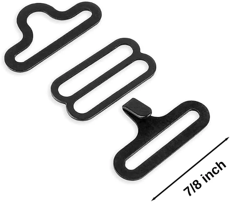Pack of 6 Set Black Bow Tie Clips Hardware 7/8" Black Metal Adjustable Cravat Clip Fasteners Bow Tie 3-Piece Hardware Sets Hook Fastener for Necktie Strap Tie Accessories Adjustable Bow Tie Hardware
