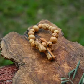 Eco-Friendly Palestinian Olive Wood Teething Rings for Babies with Intricate Tree of Life Design