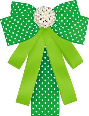 Polka Dots Bow Ties Ribbon Shirt Collar Decoration Brooch Pin