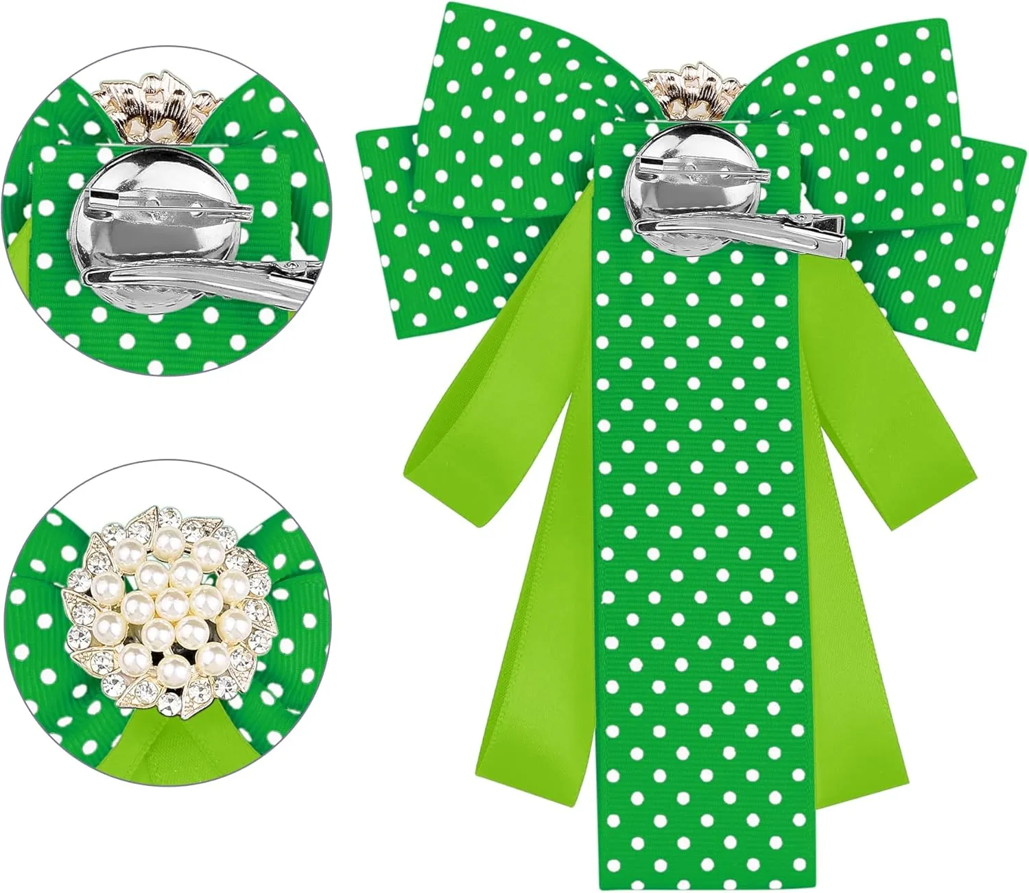 Polka Dots Bow Ties Ribbon Shirt Collar Decoration Brooch Pin