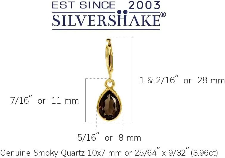 Silvershake 10X7mm Pear Shape Birthstone Gemstones White Gold Plated or Yellow Gold Plated 925 Sterling Silver Heart Victorian Style Drop Dangle Leverback Earrings Jewelry for Women