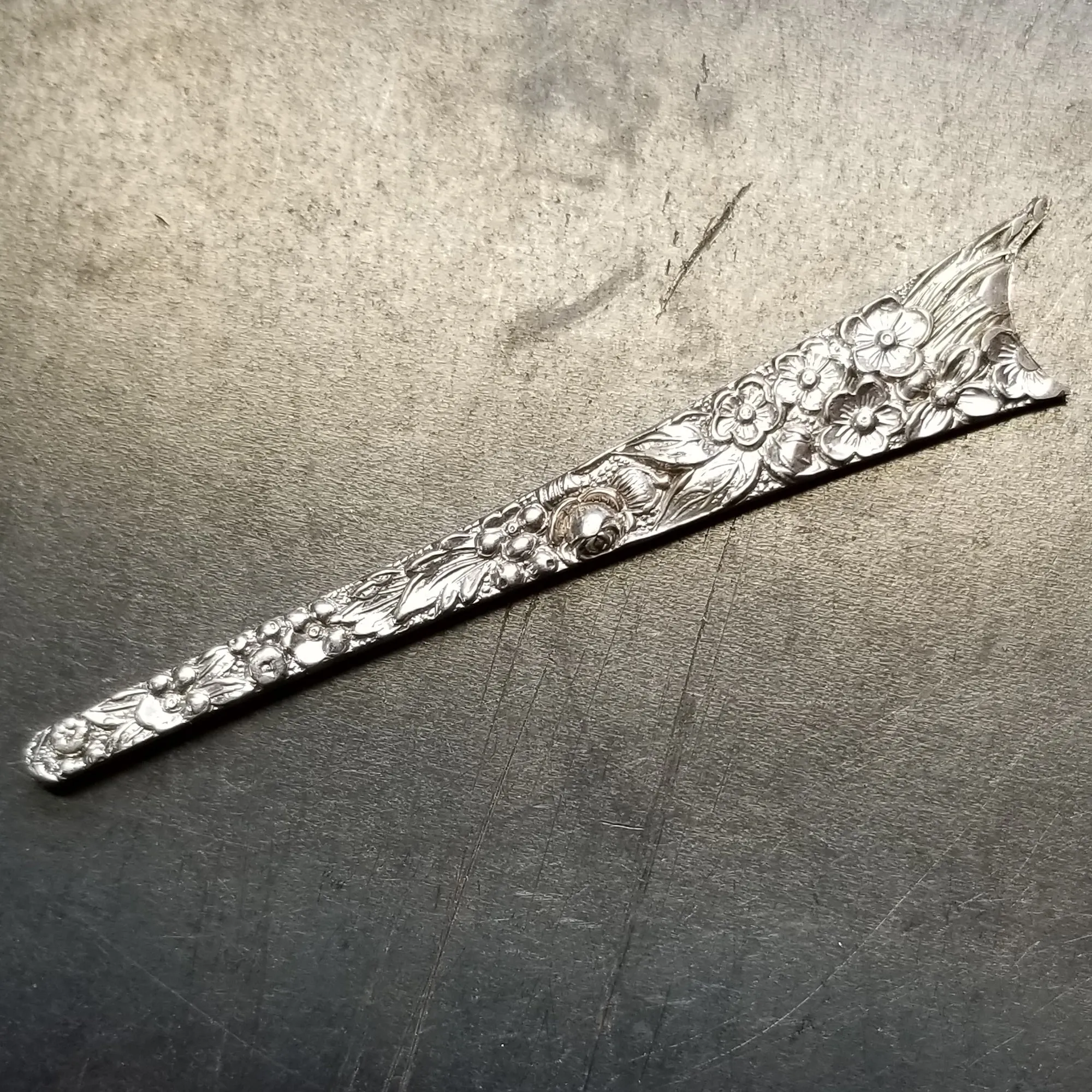 Sterling Silver Stieff Rose Spoon Stud Earrings