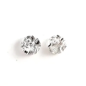 Sterling Silver Stieff Rose Spoon Stud Earrings