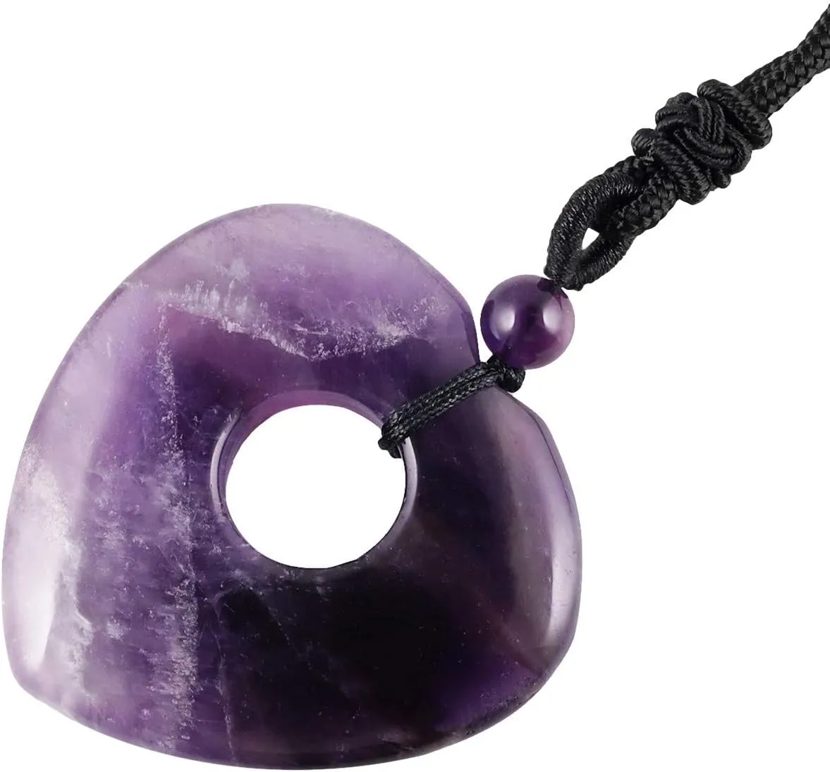 SUNYIK Natural Gemstone Love Heart Crystal Lucky Coin Pendenat Necklace for Women Men, Healing Crystal Amulet Jewelry for Unisex, Heart Shaped, Adjustable 18''-28'' Strand
