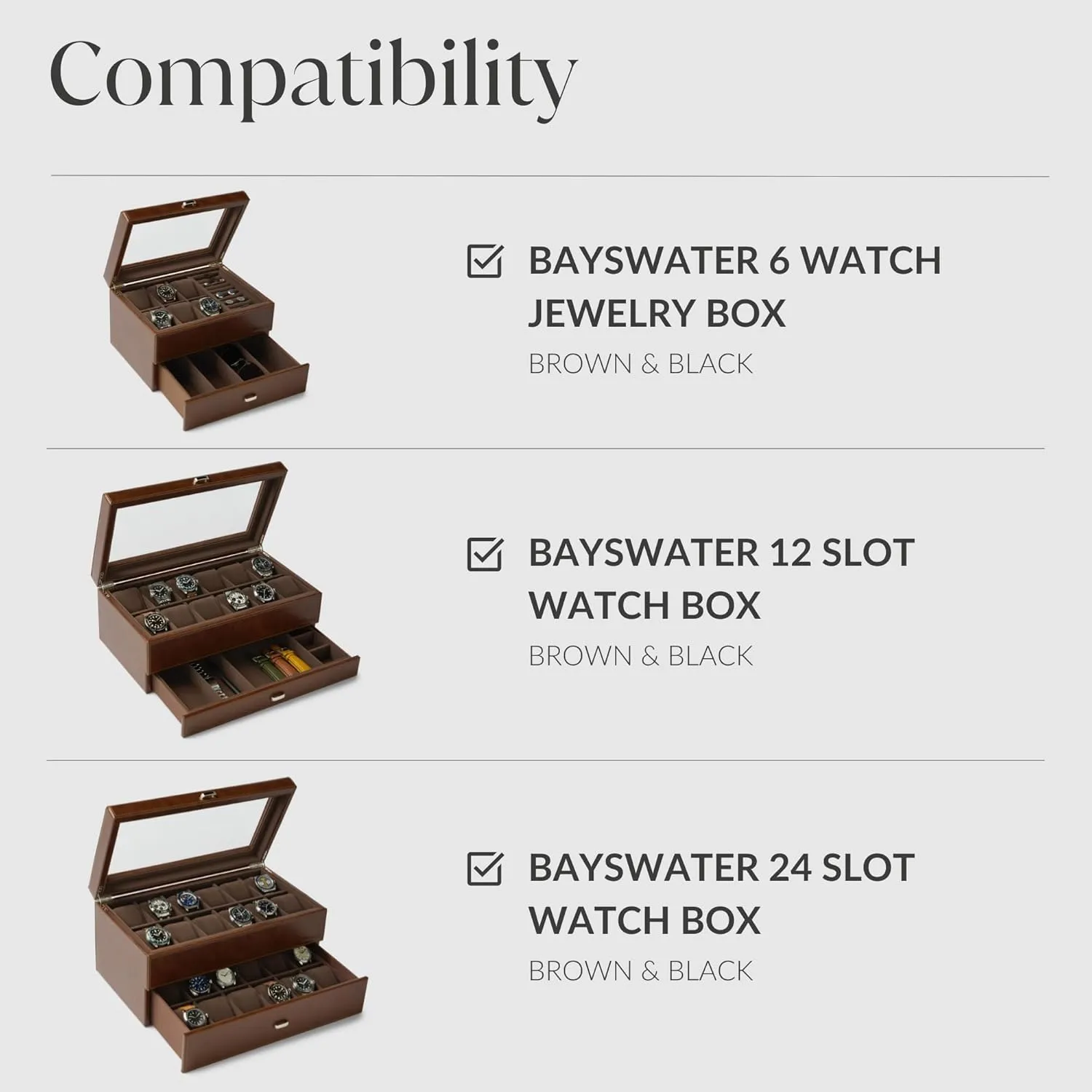 TAWBURY Bayswater Watch Box Pillows - Small | 17.8cm/7" Circumference | 50mm/2" Width | Compatible with Bayswater 6, 12 & 24 Slot Watch Boxes | Pack of 6 Pillows