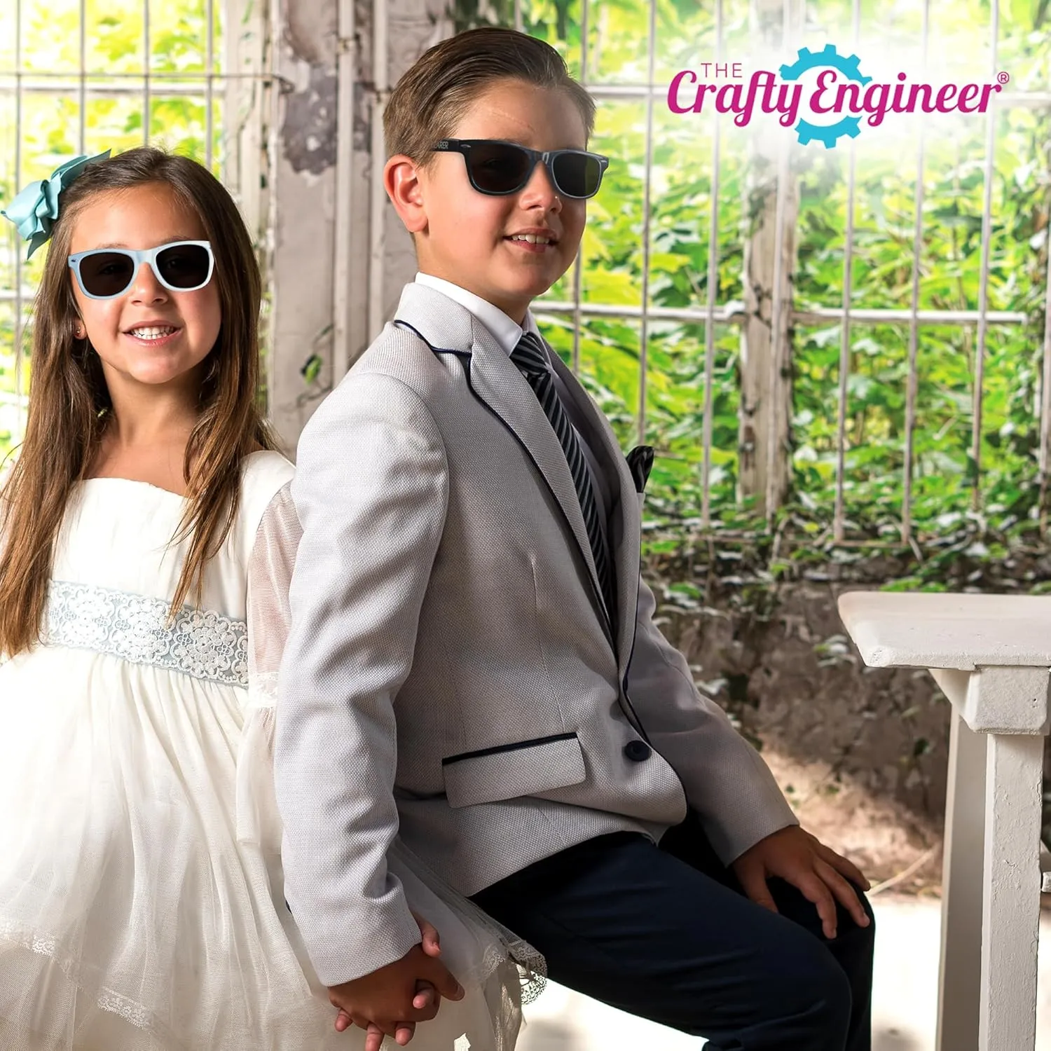 The Crafty Engineer Ring Bearer & Flower Girl Proposal Gifts - Chic Sunglasses for Little Boys & Girls, Perfect Ring Bearer (Black (Ring Security))