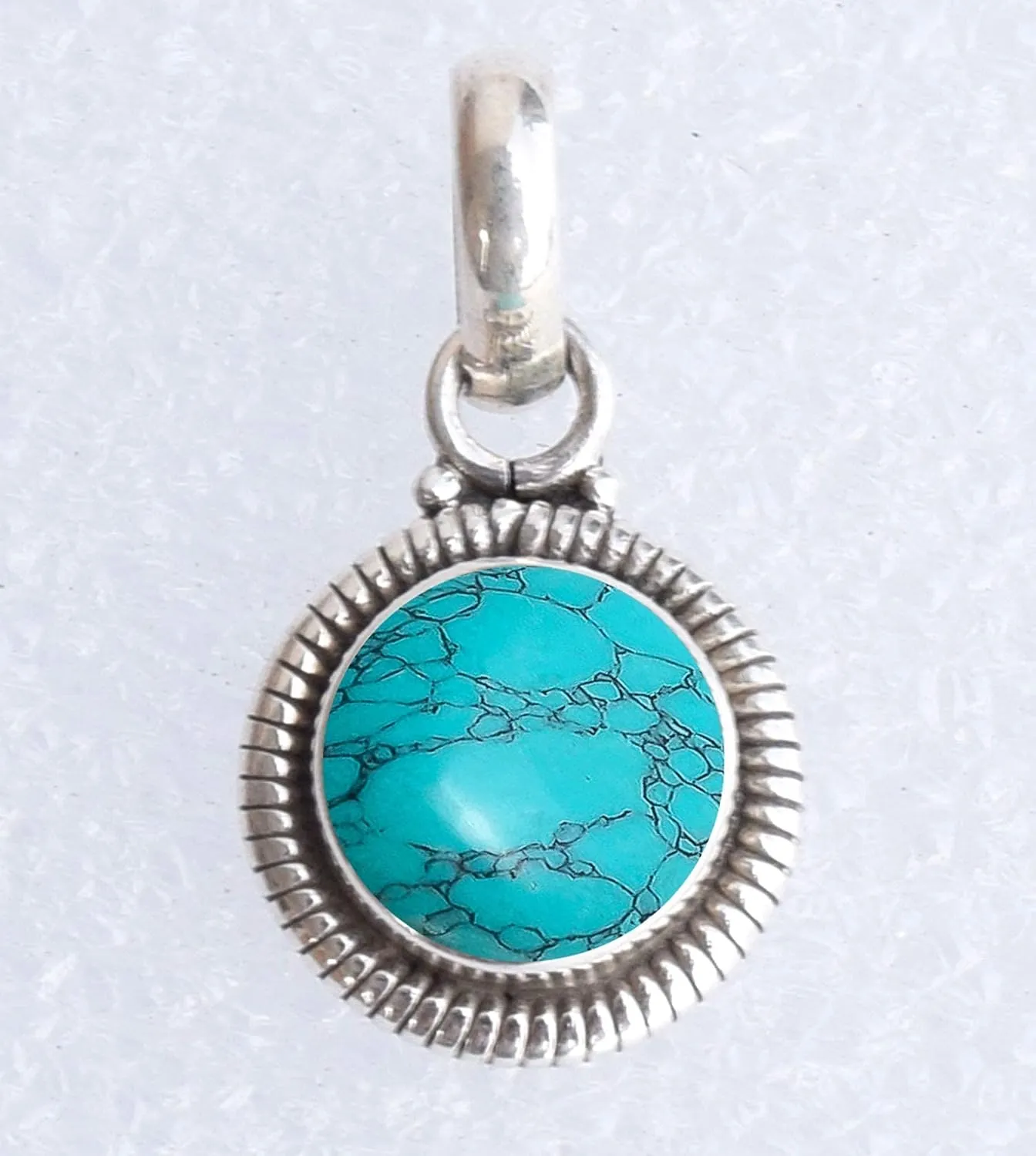 Turquoise Stone 925 Sterling Silver Pendant Necklace For Women Girls Gift, Natural Gemstone Pendant Necklace, Solitaire Pendant, Handmae Pendant